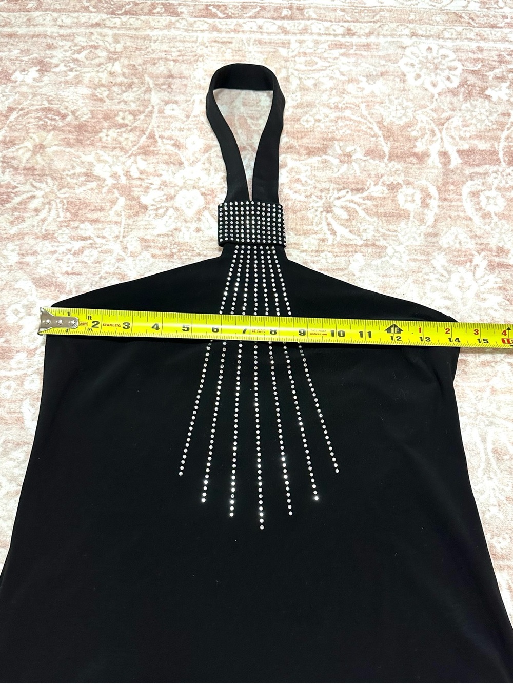 Vintage 🖤 Crystal Embellished Halter Top - Picture 8 of 9